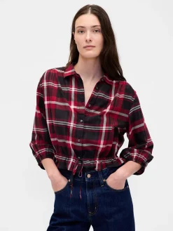 Plaid Tie-Waist Top