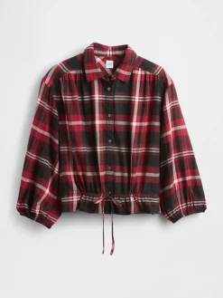 Plaid Tie-Waist Top
