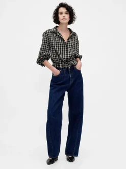 Plaid Tie-Waist Top