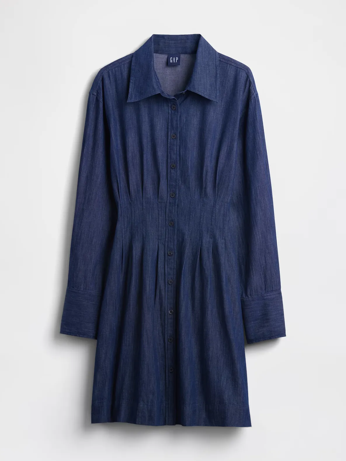 Pleated Mini Shirtdress