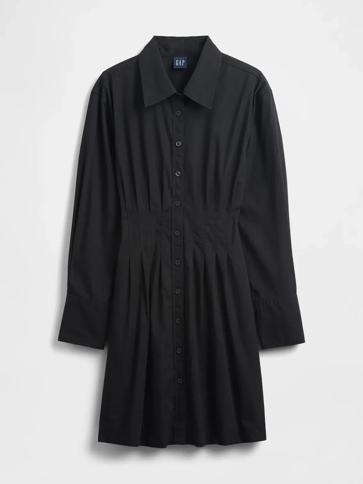 Pleated Mini Shirtdress
