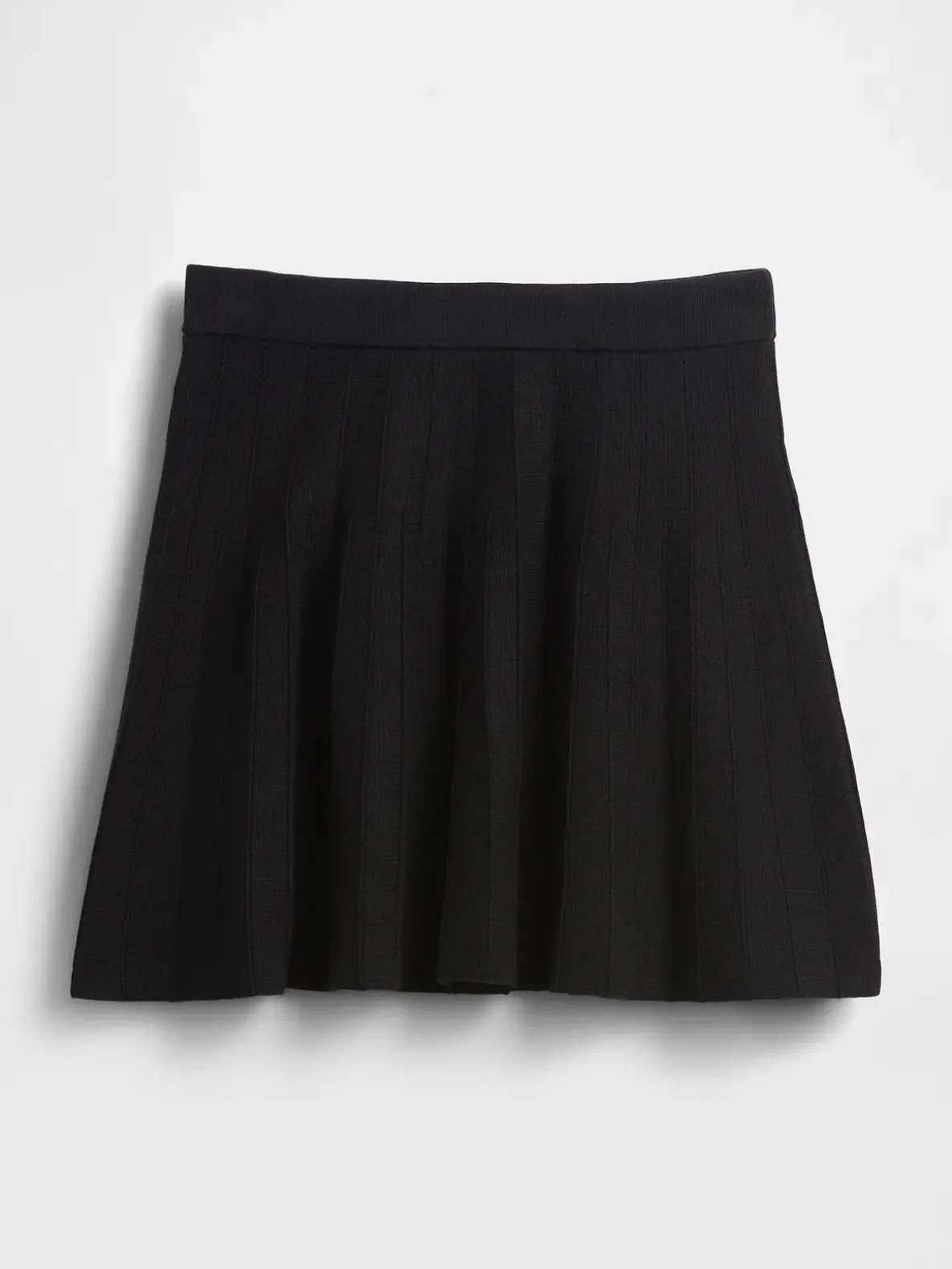 Pleated Mini Sweater Skirt