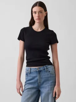 Pointelle Crewneck T-Shirt