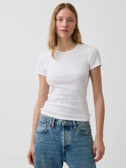 Pointelle Crewneck T-Shirt