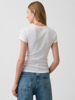 Pointelle Crewneck T-Shirt