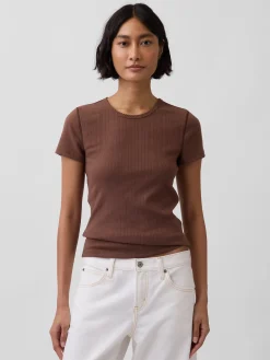 Pointelle Crewneck T-Shirt