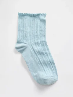 Pointelle Half Crew Socks