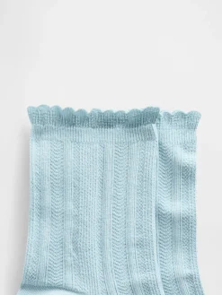 Pointelle Half Crew Socks