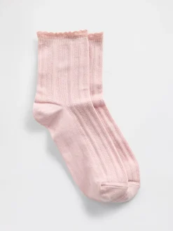 Pointelle Half Crew Socks