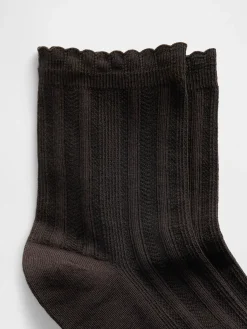 Pointelle Half Crew Socks