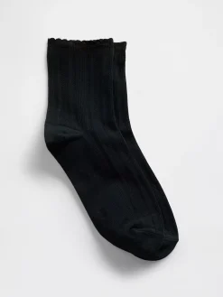 Pointelle Half Crew Socks