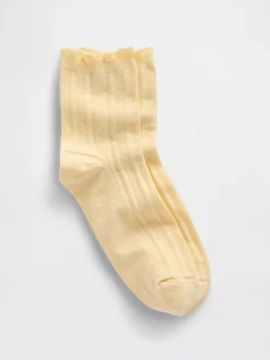 Pointelle Half Crew Socks