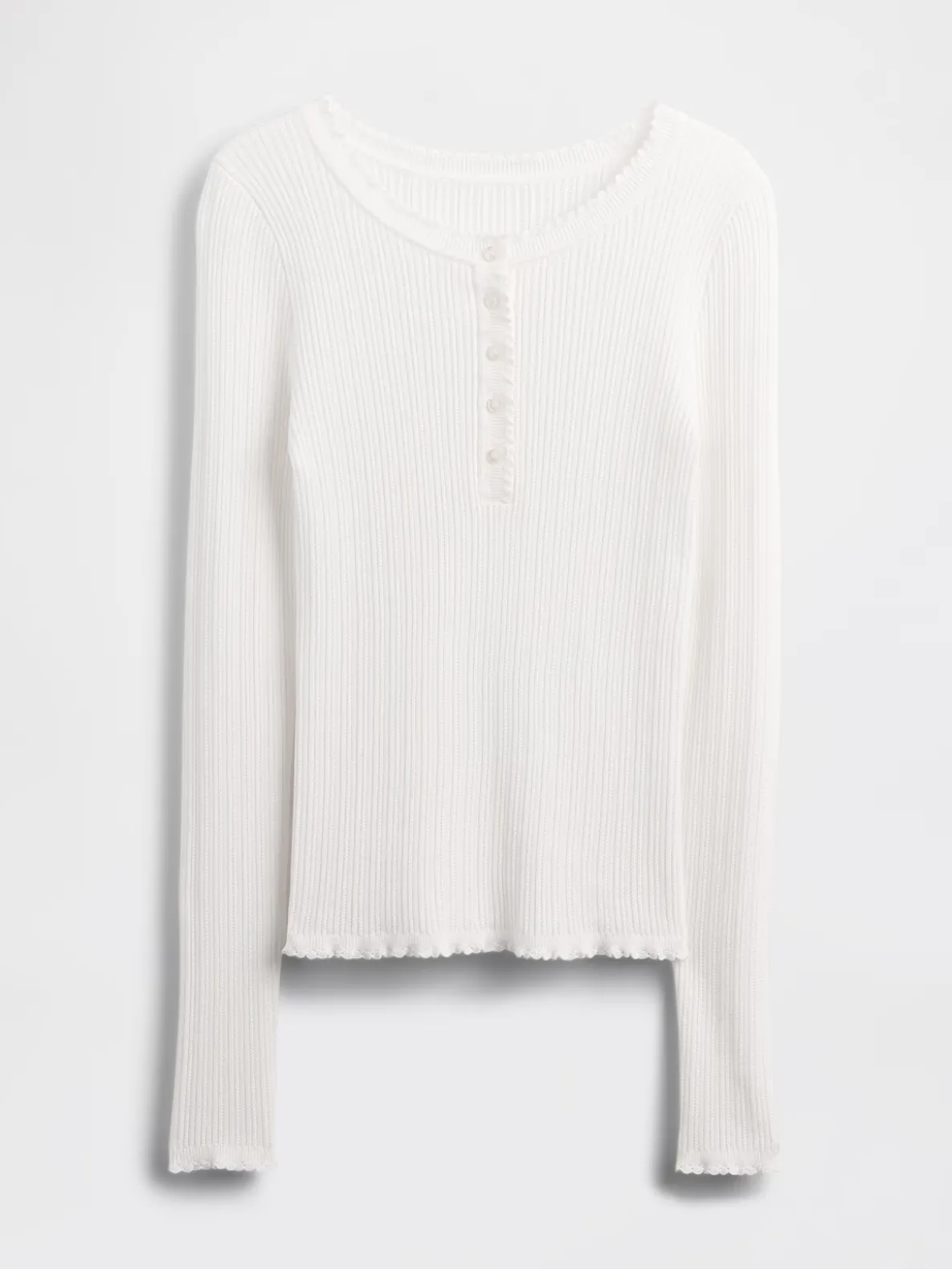 Pointelle Henley Sweater Top