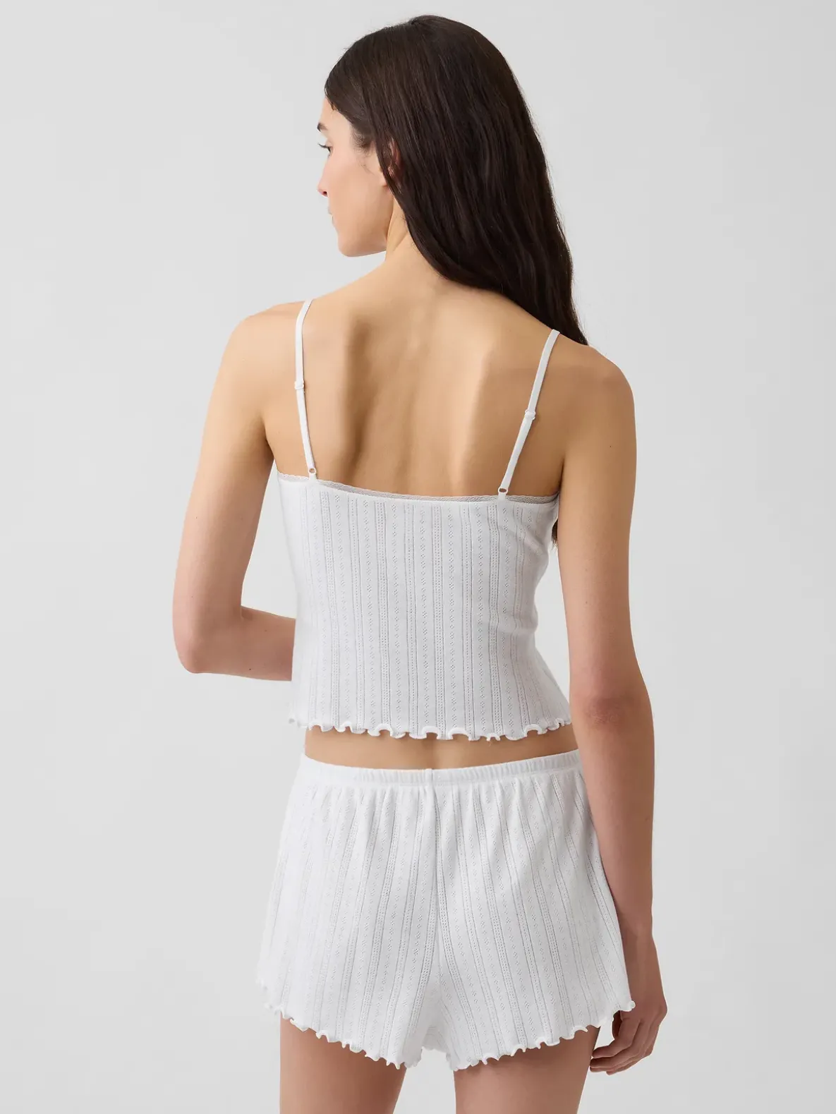 Pointelle Lettuce-Hem PJ Cami