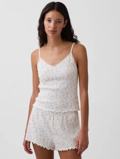 Pointelle Lettuce-Hem PJ Cami