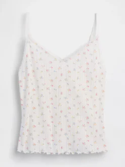 Pointelle Lettuce-Hem PJ Cami