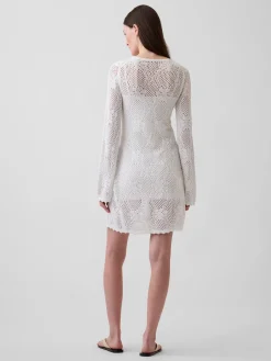 Pointelle Mini Sweater Dress