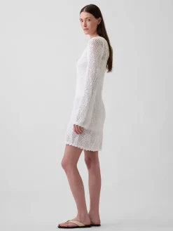 Pointelle Mini Sweater Dress