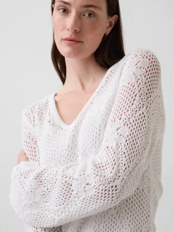 Pointelle Mini Sweater Dress
