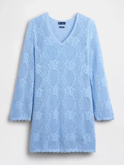 Pointelle Mini Sweater Dress