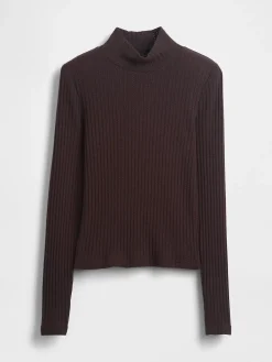 Pointelle Rib Crop Turtleneck