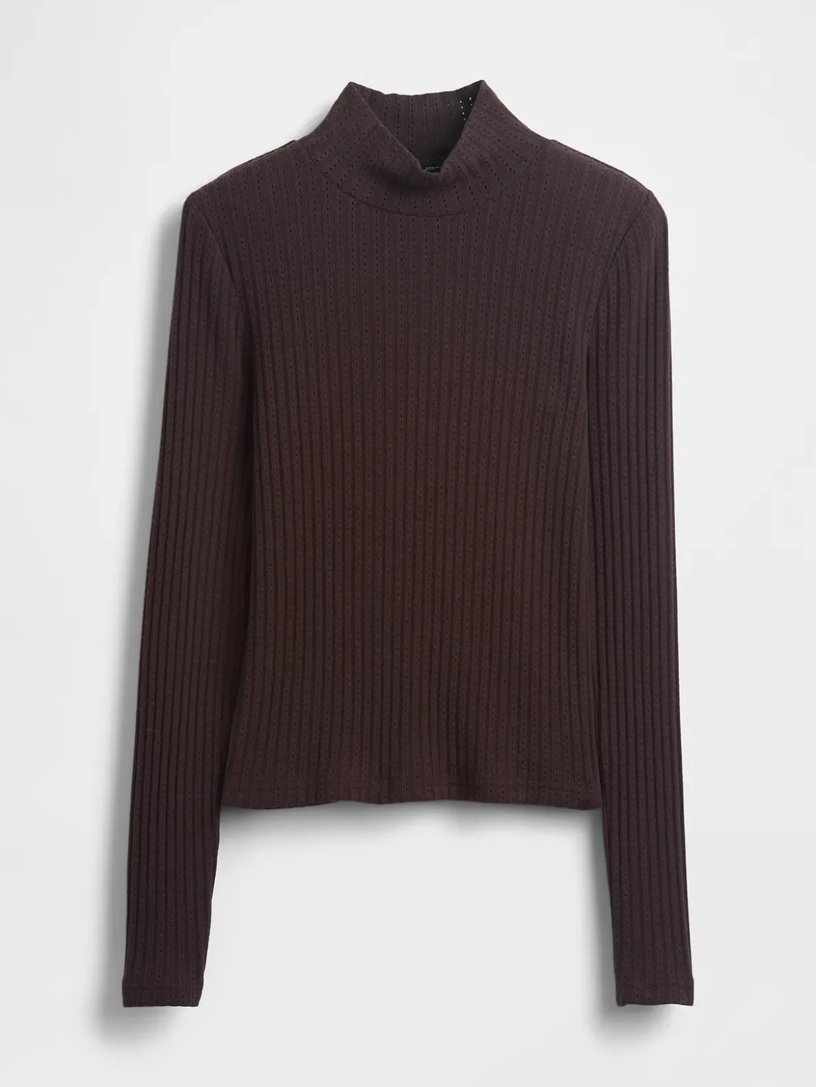 Pointelle Rib Crop Turtleneck