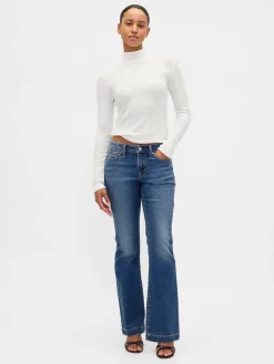 Pointelle Rib Crop Turtleneck