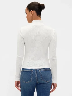 Pointelle Rib Crop Turtleneck