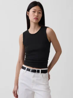 Pointelle Shell Tank Top