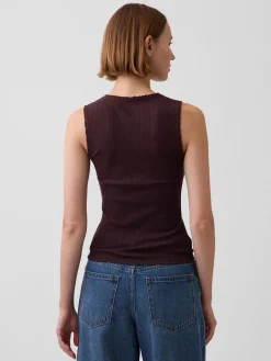Pointelle Shell Tank Top