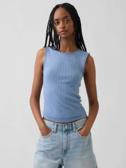 Pointelle Shell Tank Top
