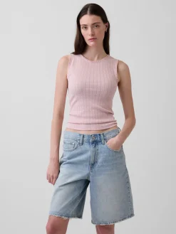 Pointelle Shell Tank Top