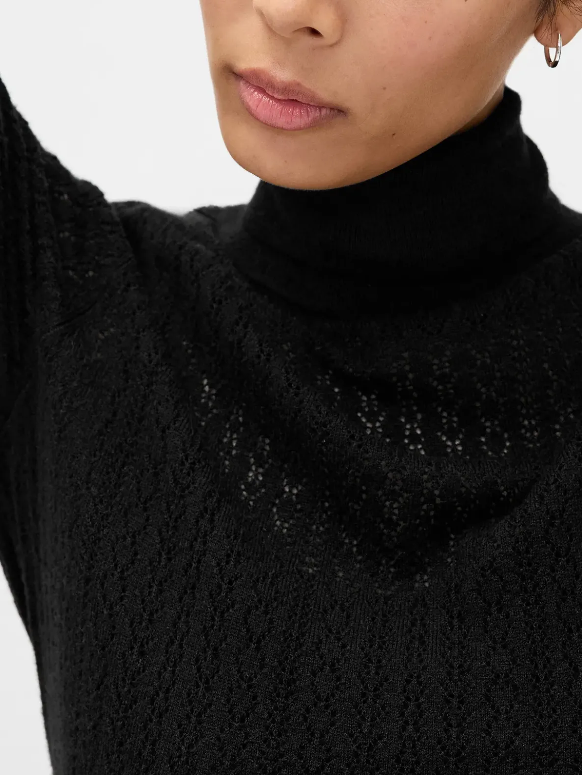 Pointelle Turtleneck Sweater
