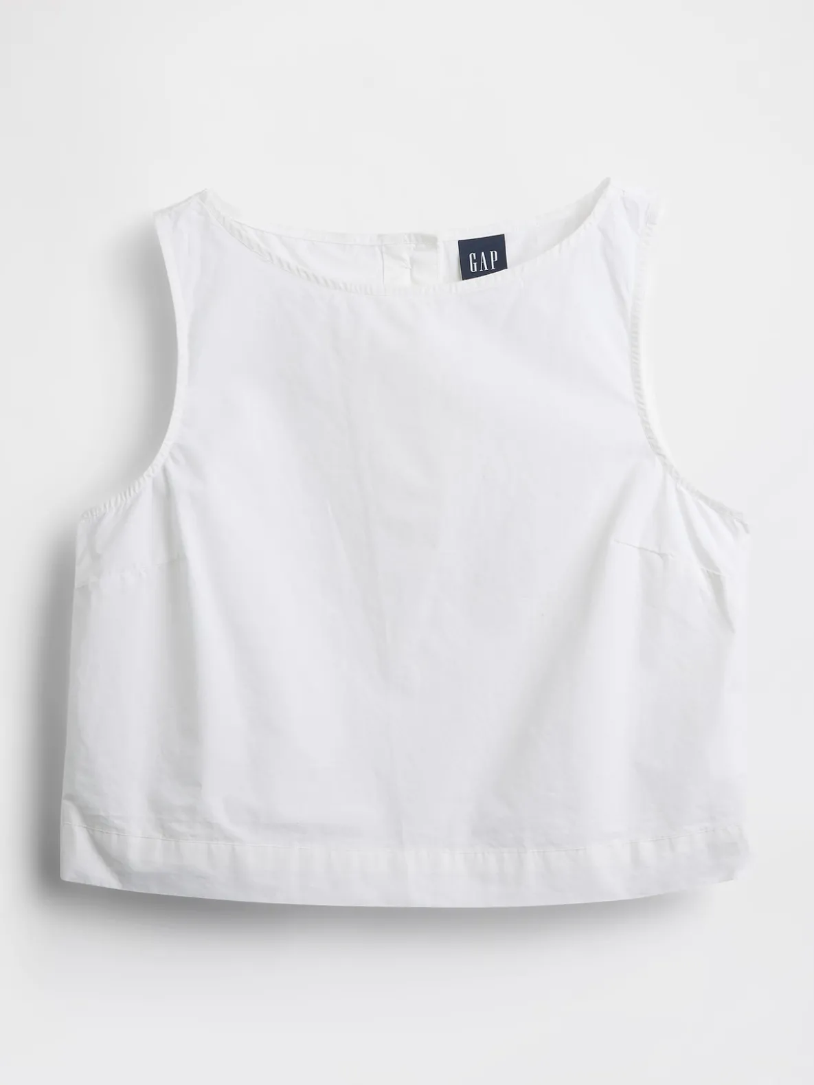 Poplin Boatneck Shell Tank Top