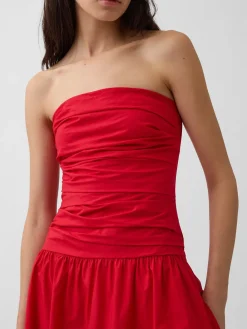 Poplin Drop-Waist Maxi Dress