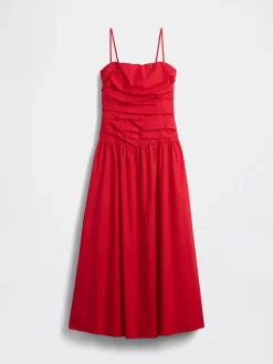 Poplin Drop-Waist Maxi Dress