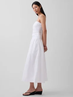 Poplin Drop-Waist Maxi Dress