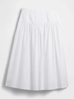 Poplin Drop-Waist Maxi Skirt
