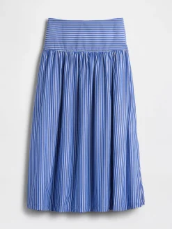 Poplin Drop-Waist Maxi Skirt