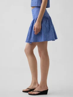 Poplin Drop-Waist Mini Skort