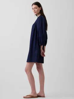 Poplin Henley Mini Dress