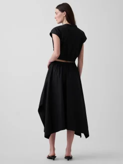 Poplin Midi Handkerchief Skirt
