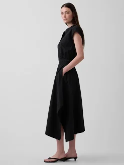 Poplin Midi Handkerchief Skirt