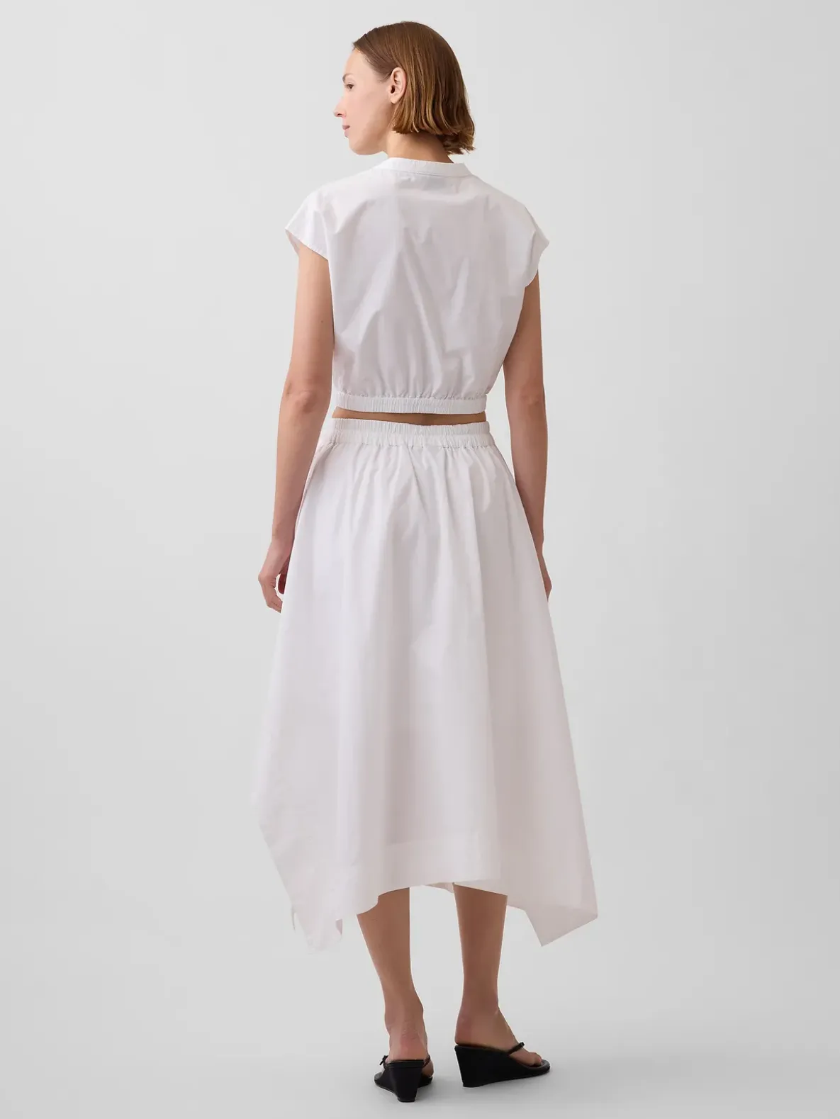 Poplin Midi Handkerchief Skirt