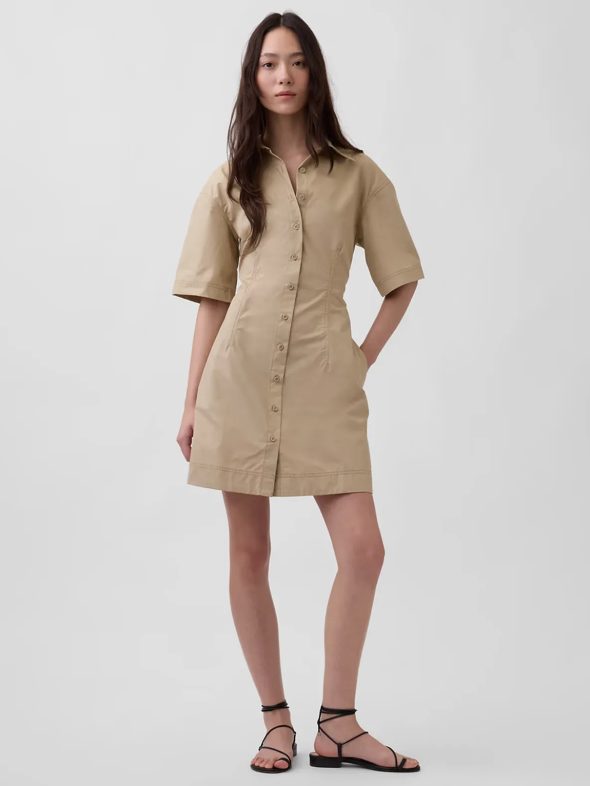 Poplin Mini Shirtdress