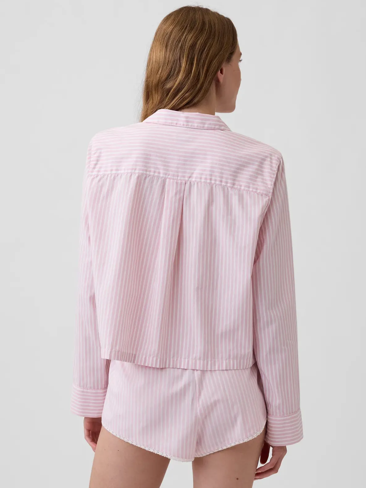 Poplin Oversized Crop PJ Shirt
