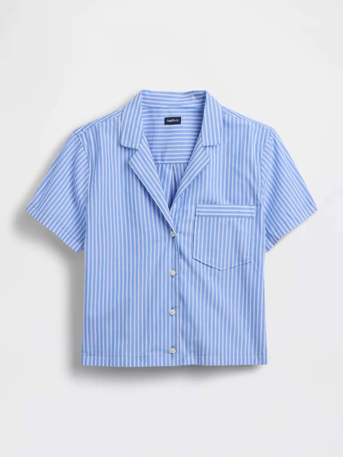 Poplin Stripe Crop PJ Shirt