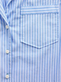 Poplin Stripe Crop PJ Shirt