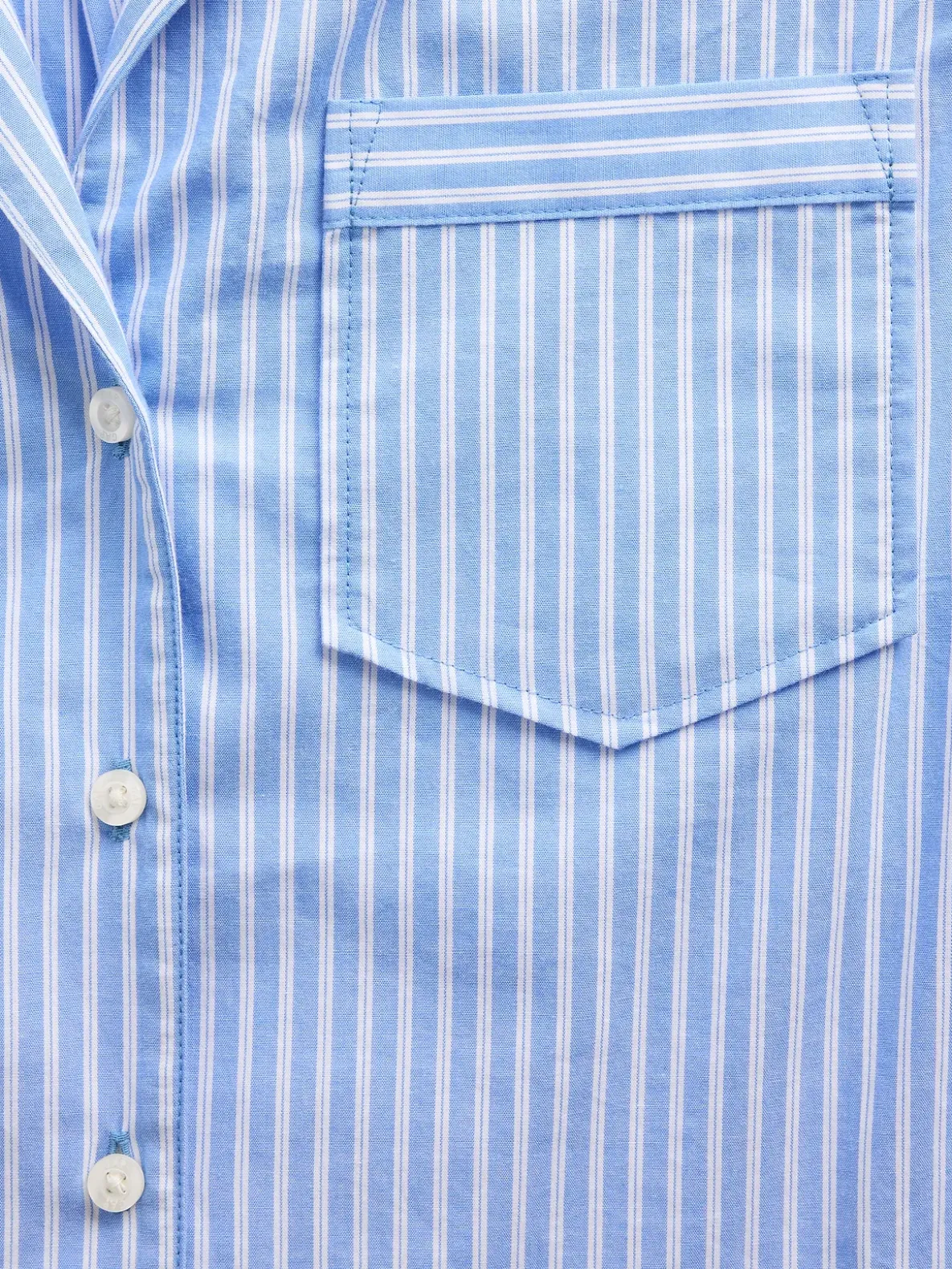 Poplin Stripe Crop PJ Shirt