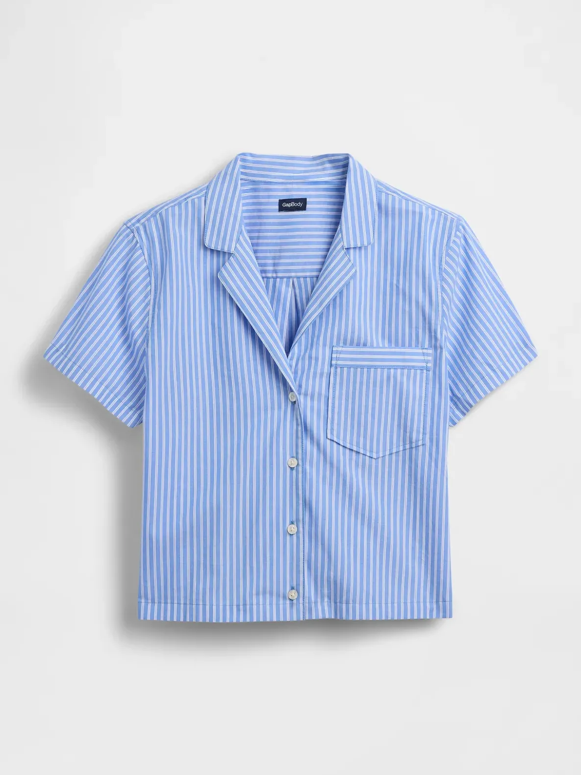 Poplin Stripe Crop PJ Shirt